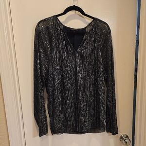 Banana Republic Black and Silver Shimmer Blouse